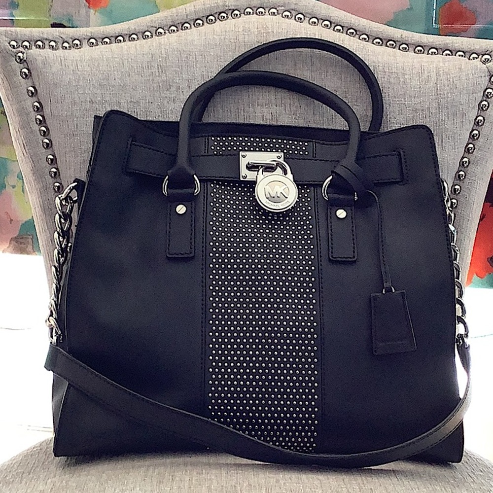 MICHAEL KORS LARGE Bag Black Micro-stud Hamilton